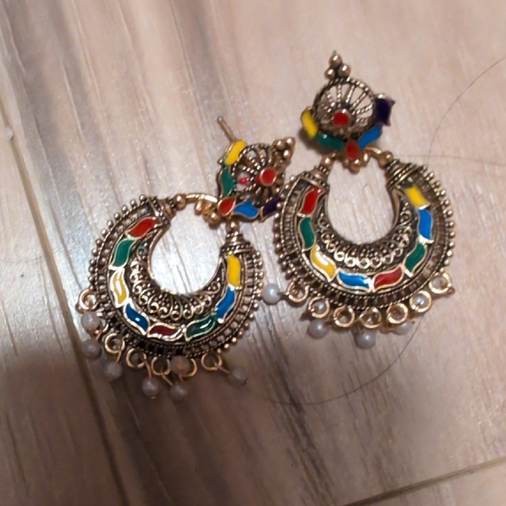 Colorful Enamel Hoop Earrings